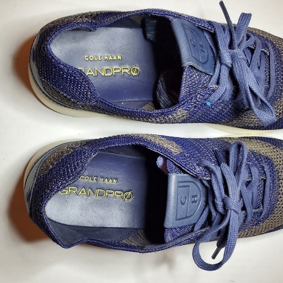 Cole Haan GrandPro Knit Oxford Shoes Mens Size 10.0 Navy Blue - Picture 4 of 8